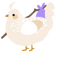 A cream chicken with a half-lace pattern