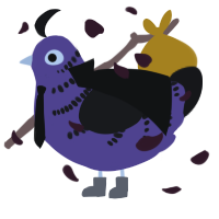 A overcast and sable chicken with a half-bar pattern