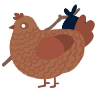 A brown and russet chicken with a lace pattern