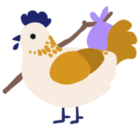 A cream and ochre chicken with a neck-speckle pattern