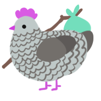A silver and grey chicken with a lace pattern