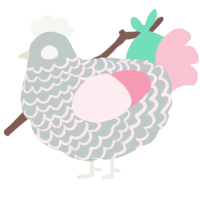 A silver and rose chicken with a lace pattern