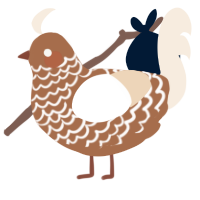 A brown and cream chicken with a lace pattern
