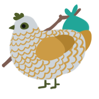 A mist and gold chicken with a lace pattern