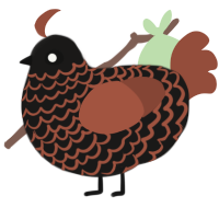 pumpkin drizzle, a sable and russet chicken with a lace pattern