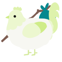 A white and apple chicken with a head pattern