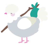 A mist and white chicken with a head pattern