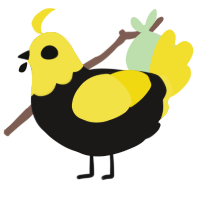 A sable and yellow chicken with a head pattern