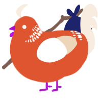 A vermilion and cream chicken with a neck-band pattern