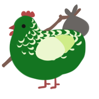 A leaf and apple chicken with a half-lace pattern