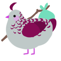 A silver and wine chicken with a half-lace pattern