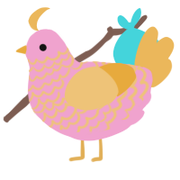 A pink and honey chicken with a lace pattern