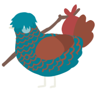 BITE SIZED, a sea and russet chicken with a lace pattern