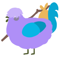 A lilac and cerulean chicken
