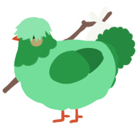 A spring and viridian chicken with a head pattern
