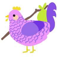 Lavender Macaron, a lavender and blurple chicken with a lace pattern