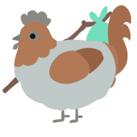 A silver and brown chicken with a head pattern