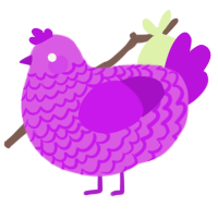 A orchid and amethyst chicken with a lace pattern