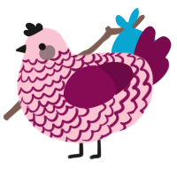 A rose and wine chicken with a lace pattern