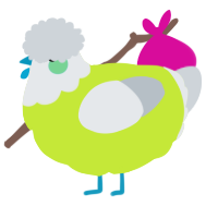 A lime and mist chicken with a head pattern