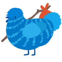 A sapphire and sky chicken with a bar pattern