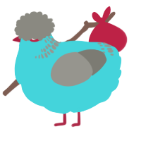 A aqua and ash chicken with a neck-band pattern