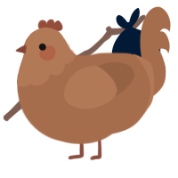 A brown chicken with a head pattern