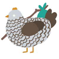 A mist and bark chicken with a lace pattern