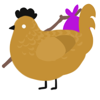 A gold chicken with a half-lace pattern
