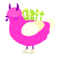 Emo Teenager, a orchid and white chicken