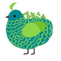 Sea Glass, a teal and grass chicken with a lace pattern