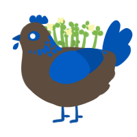 Aberrant, a bark and ultramarine chicken with a neck-speckle pattern
