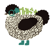 Truffle, a white and black chicken with a double-lace pattern