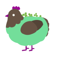 Field, a spring and bark chicken with a head pattern