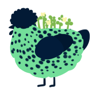 Rads, a spring and tumblr chicken with a speckle pattern