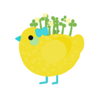BanaBay, a yellow chicken with a speckle pattern