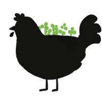 v o i d, a black chicken with a lace pattern