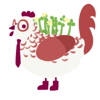 Hyppocrates, a white and red chicken with a half-lace pattern