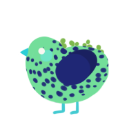 Mint Choco Chip, a spring and navy chicken with a speckle pattern