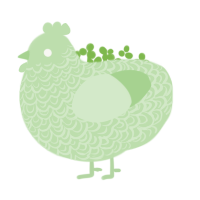 gloppy, a gluppy chicken with a double-lace pattern