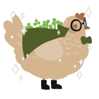 Silver, a beige chicken with a half-lace pattern