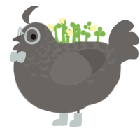 Grey Stuff, a grey chicken with a half-lace pattern