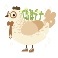 Café, a cream and beige chicken with a half-lace pattern
