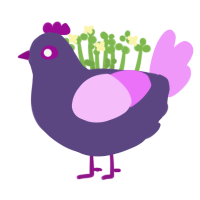 Also G, a overcast and lavender chicken