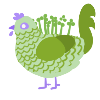 olive cream, a gluppy and chartreuse chicken with a lace pattern