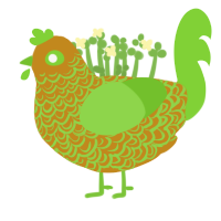 pistachio butter, a ochre and grass chicken with a double-lace pattern