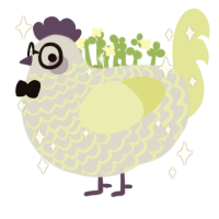 Bob, a mist and lemon chicken with a lace pattern