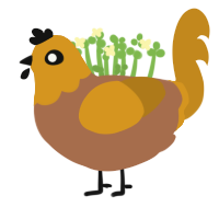 breadbox, a brown and ochre chicken with a head pattern