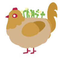 porridge, a beige and gold chicken with a head pattern