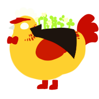 NULL, a ochre and russet chicken with a neck-band pattern